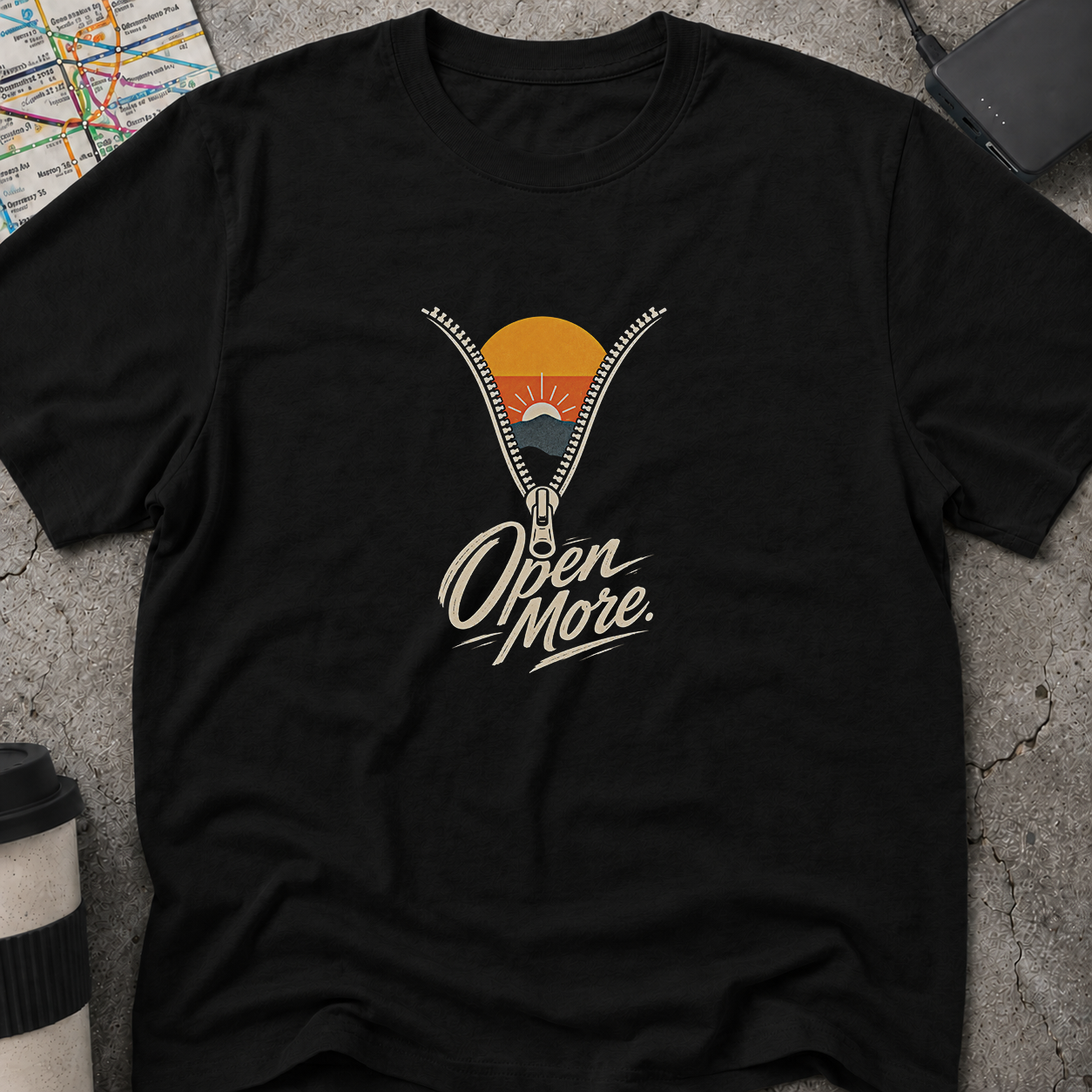 Open More Zipper Sunset T-Shirt
