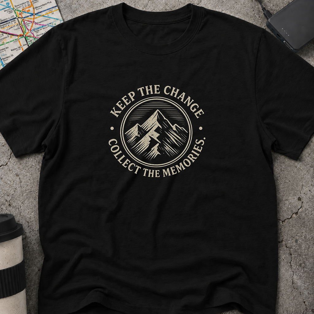 Keep The Change, Collect The Memories Mountain Badge T-Shirt