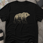 Mountain Forest Bear Double Exposure T-Shirt