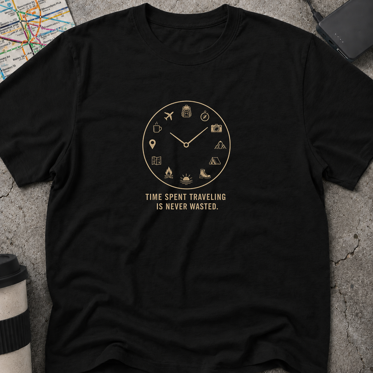 Time Spent Traveling Is Never Wasted T-Shirt