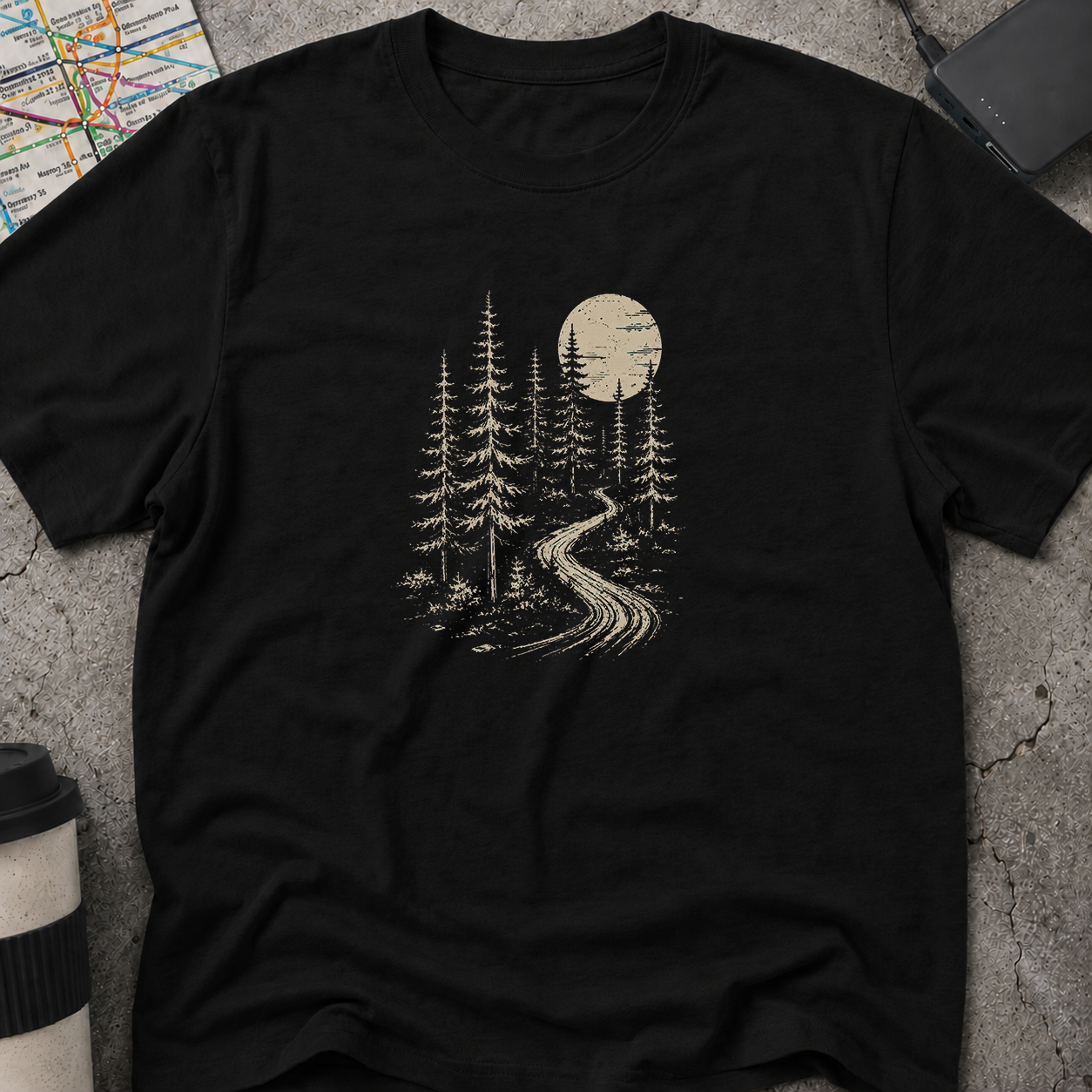 Moonlit Forest Path T-Shirt