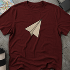 Topographic Map Paper Airplane T-Shirt