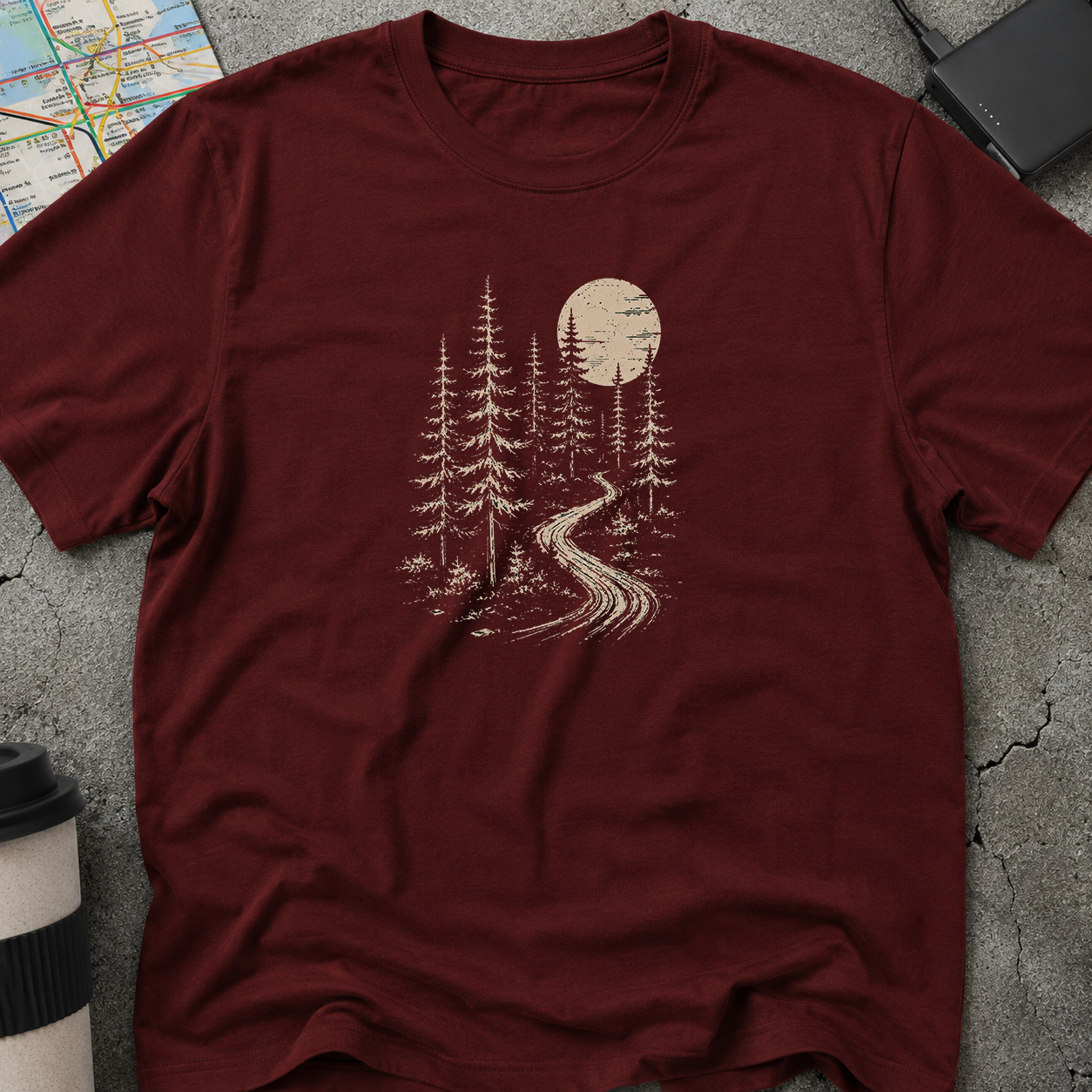 Moonlit Forest Path T-Shirt