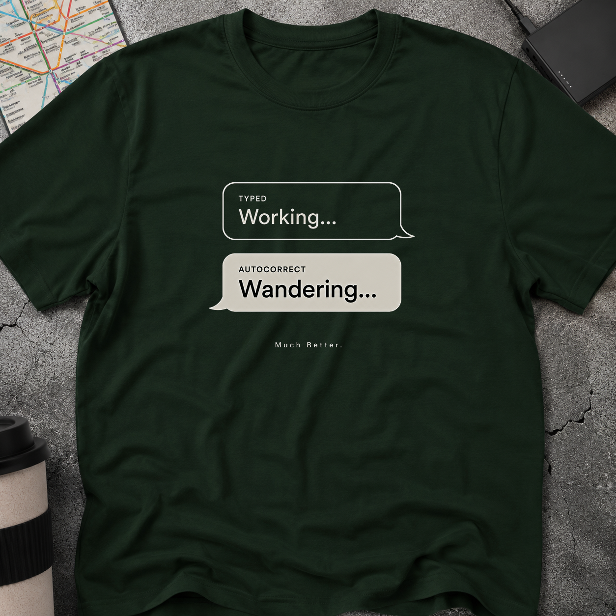 Working... Autocorrect: Wandering Text Message T-Shirt