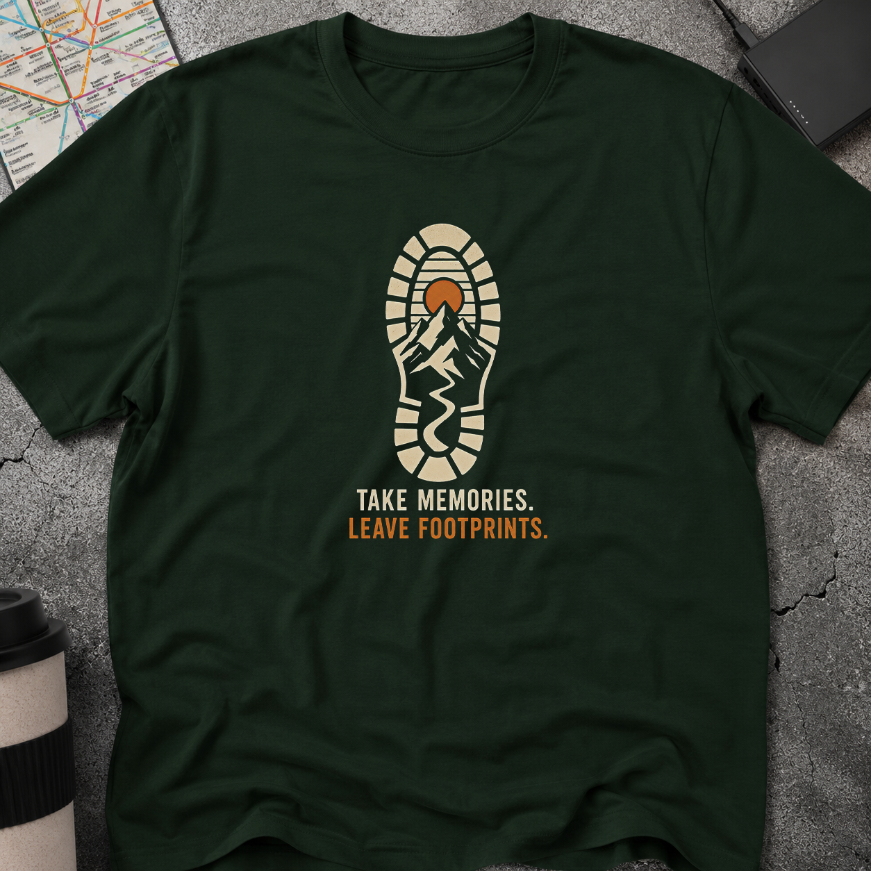 Take Memories. Leave Footprints. Boot Print T-Shirt
