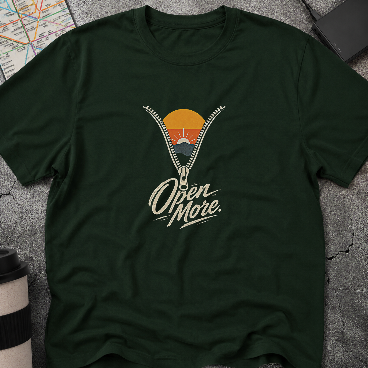 Open More Zipper Sunset T-Shirt