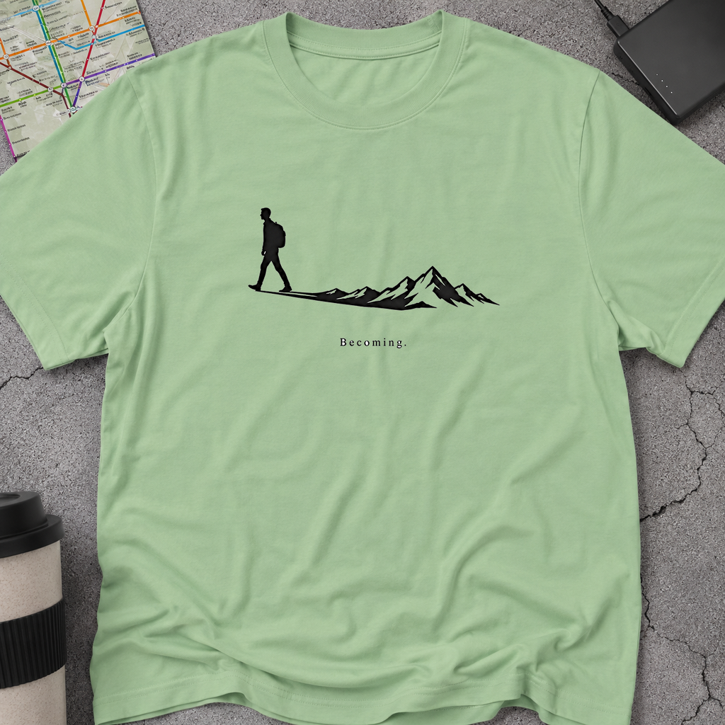Becoming Hiker Silhouette Mountain Shadow T-Shirt