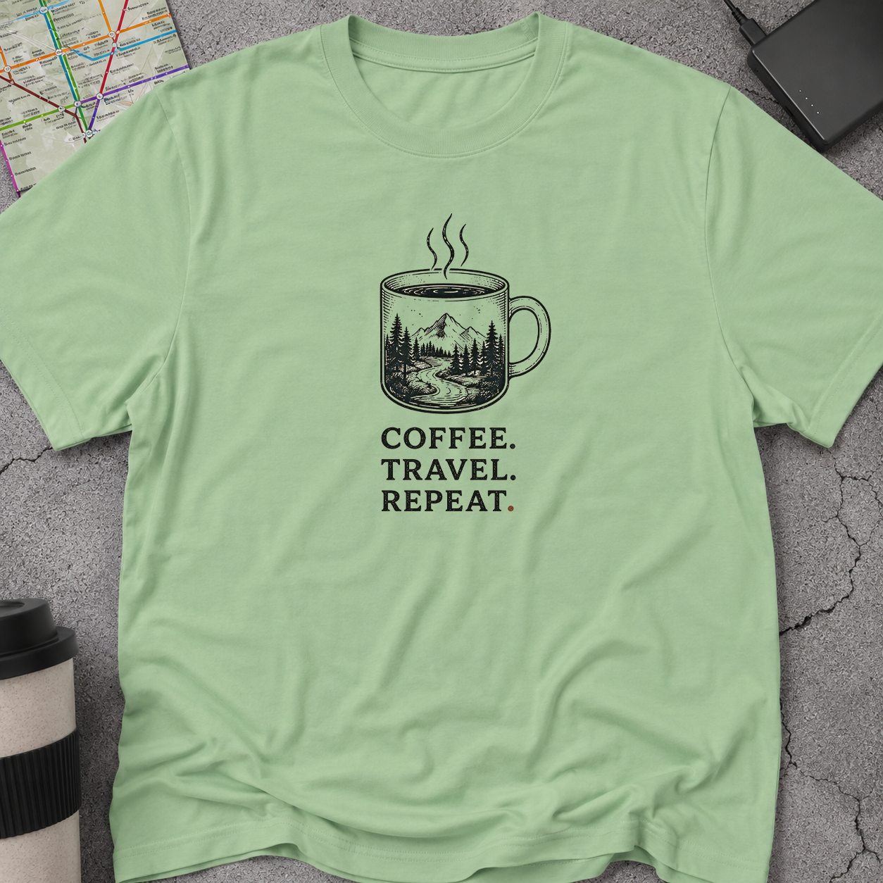 Coffee Travel Repeat T-Shirt