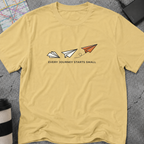 Every Journey Starts Small Paper Airplane T-Shirt