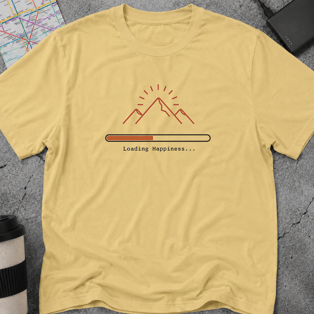Loading Happiness... Mountain Progress Bar T-Shirt