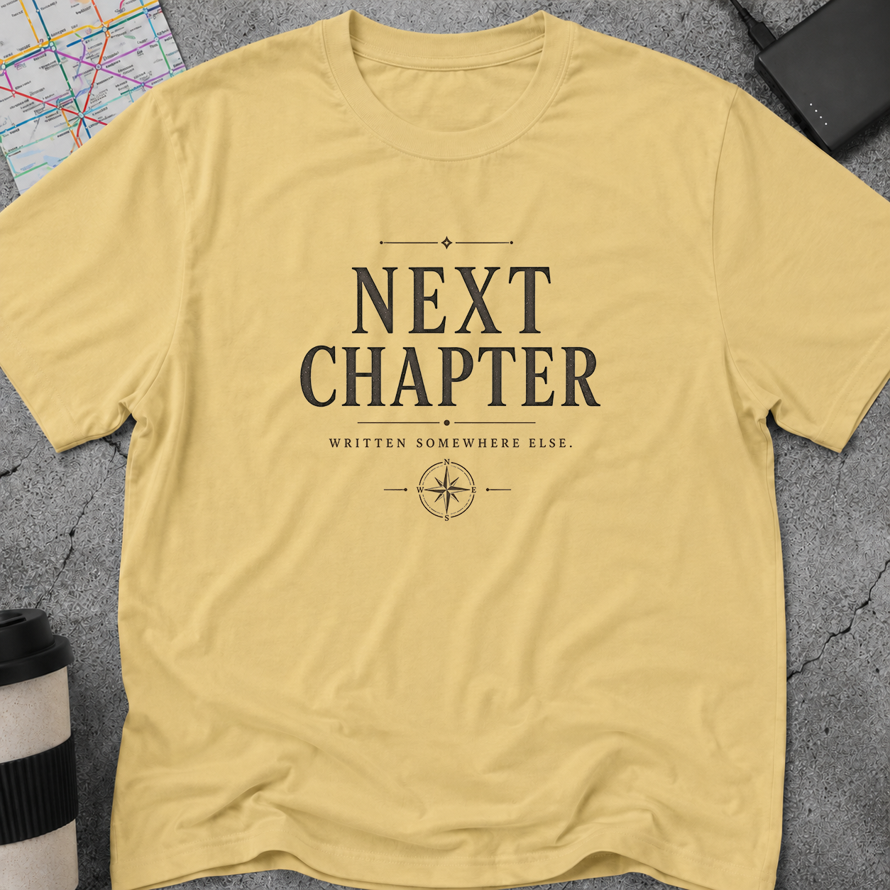 Next Chapter, Written Somewhere Else Compass T-Shirt