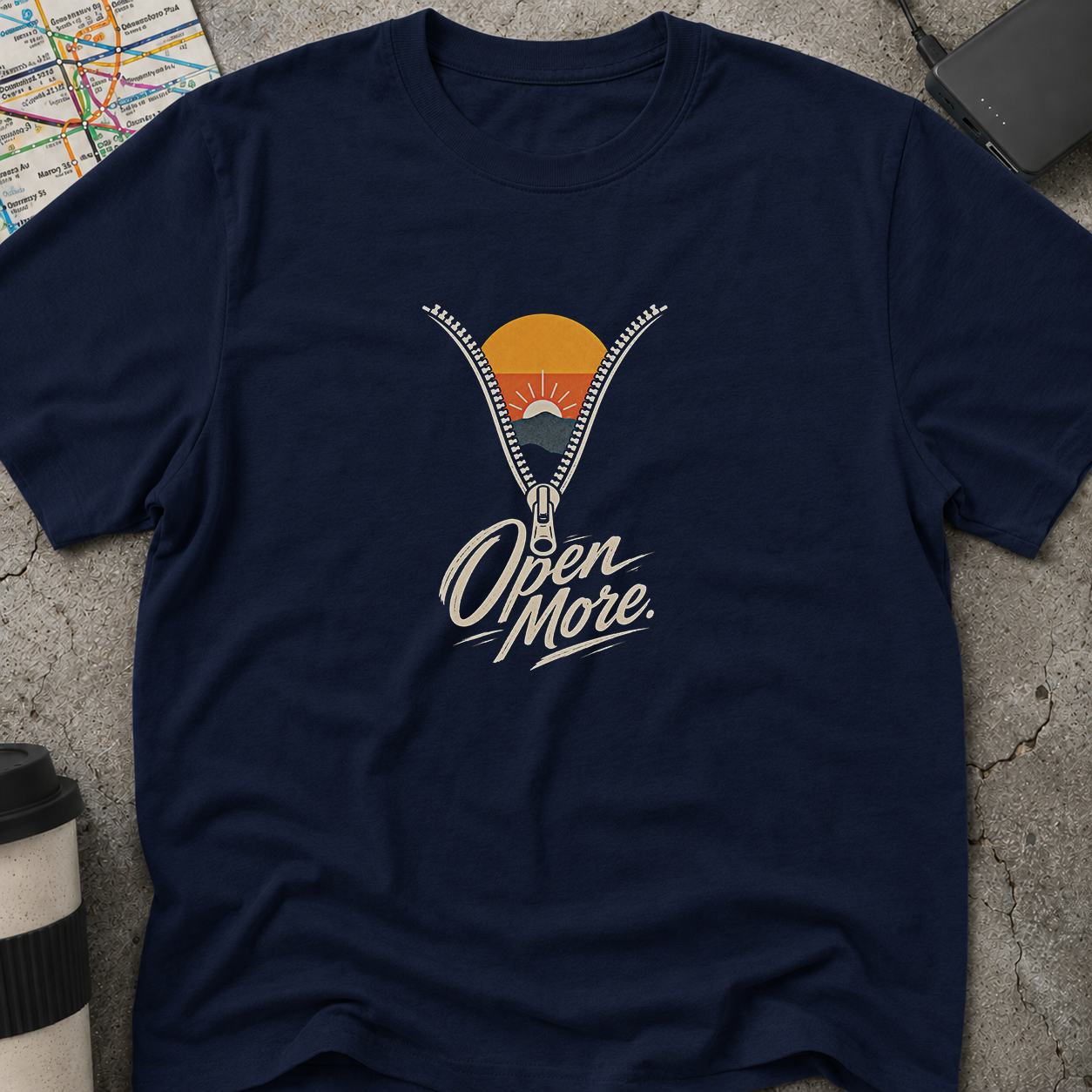 Open More Zipper Sunset T-Shirt