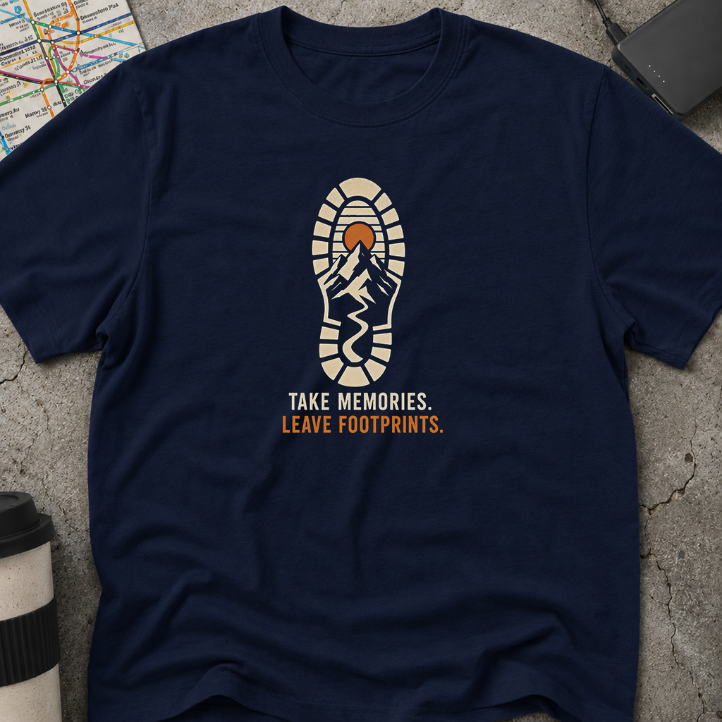 Take Memories. Leave Footprints. Boot Print T-Shirt