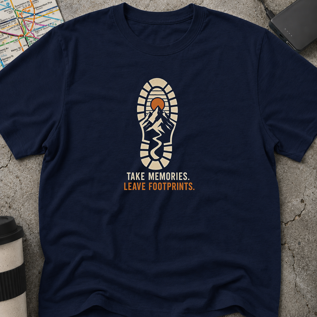 Take Memories. Leave Footprints. Boot Print T-Shirt