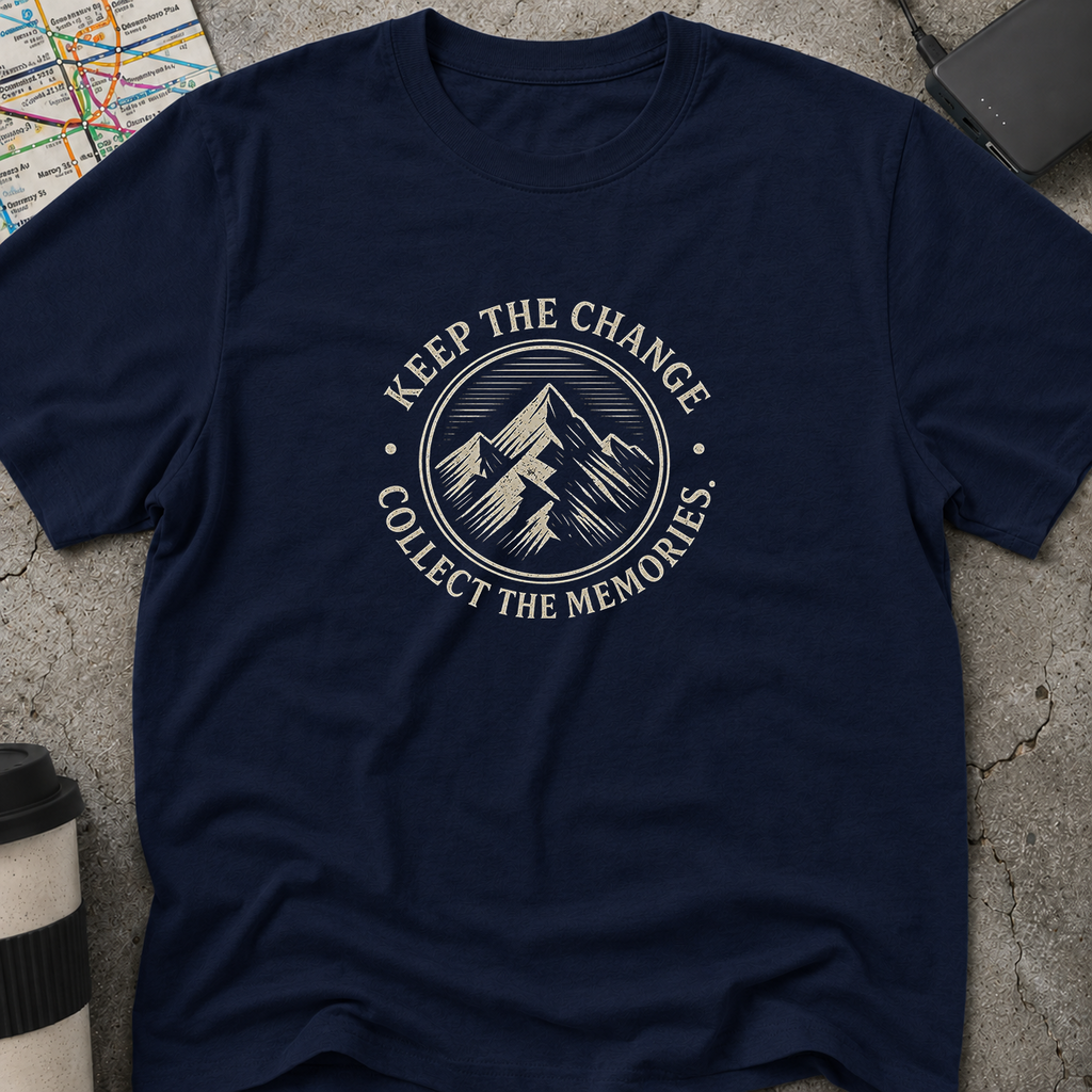 Keep The Change, Collect The Memories Mountain Badge T-Shirt