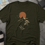 Minimalist Sunset Mountain Bonsai Tree T-Shirt