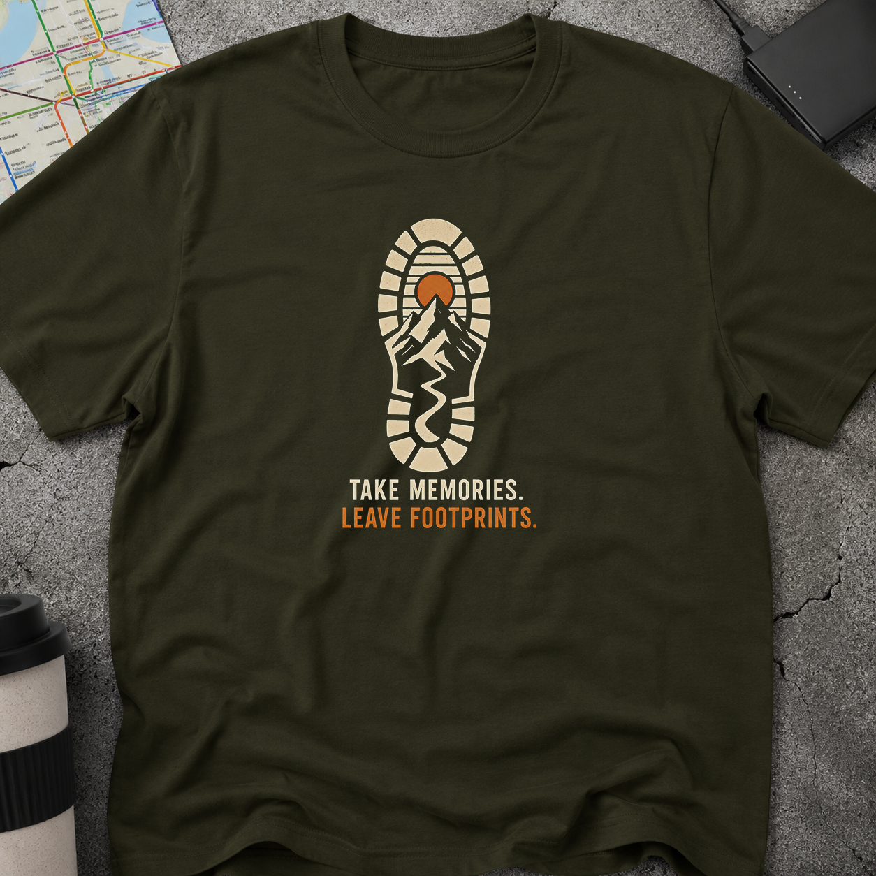 Take Memories. Leave Footprints. Boot Print T-Shirt