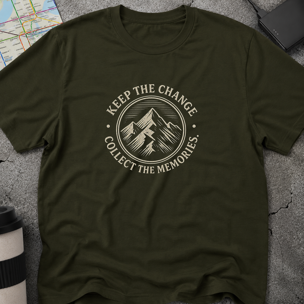 Keep The Change, Collect The Memories Mountain Badge T-Shirt