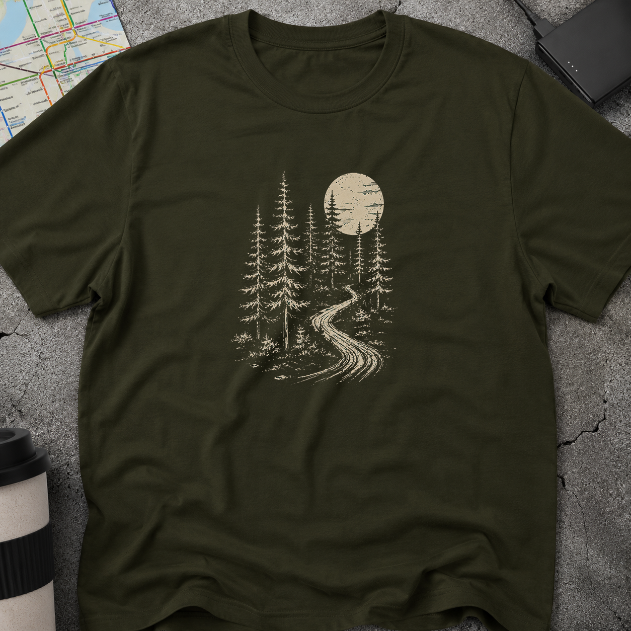 Moonlit Forest Path T-Shirt
