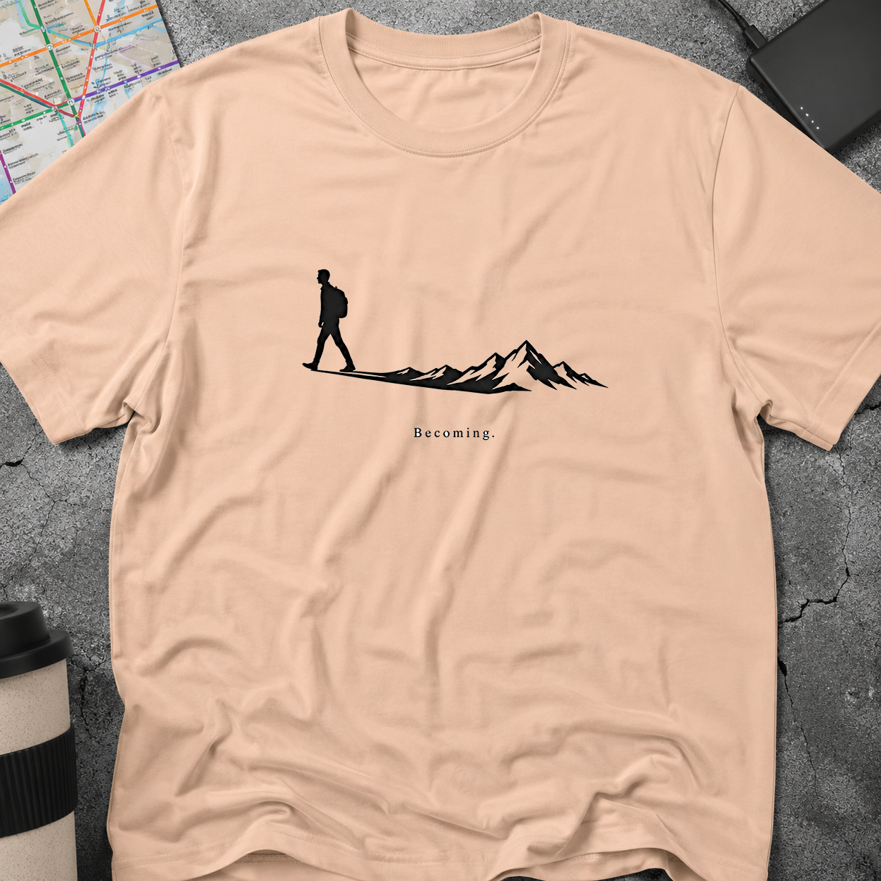 Becoming Hiker Silhouette Mountain Shadow T-Shirt