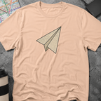 Topographic Map Paper Airplane T-Shirt