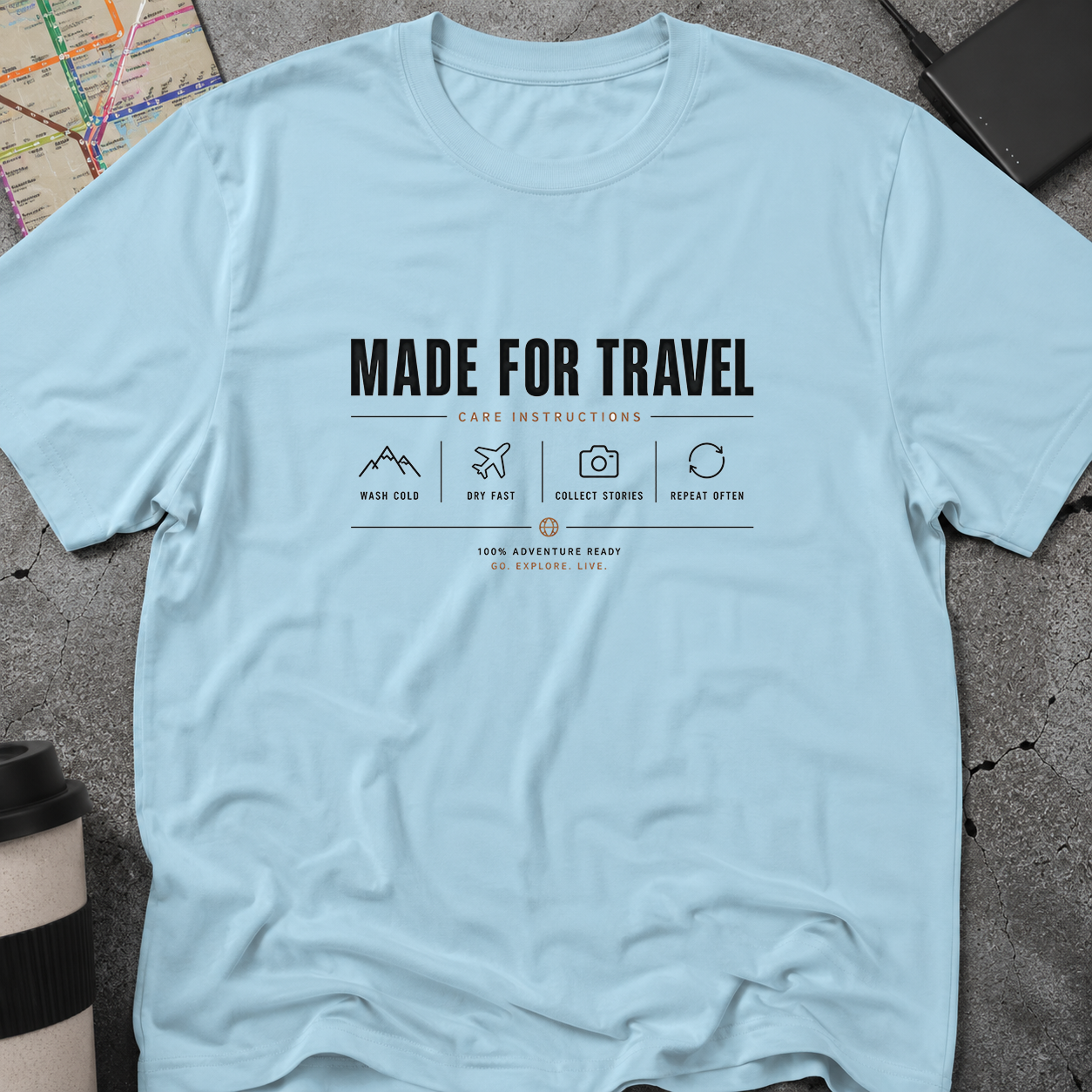 Made For Travel Care Instructions T-Shirt