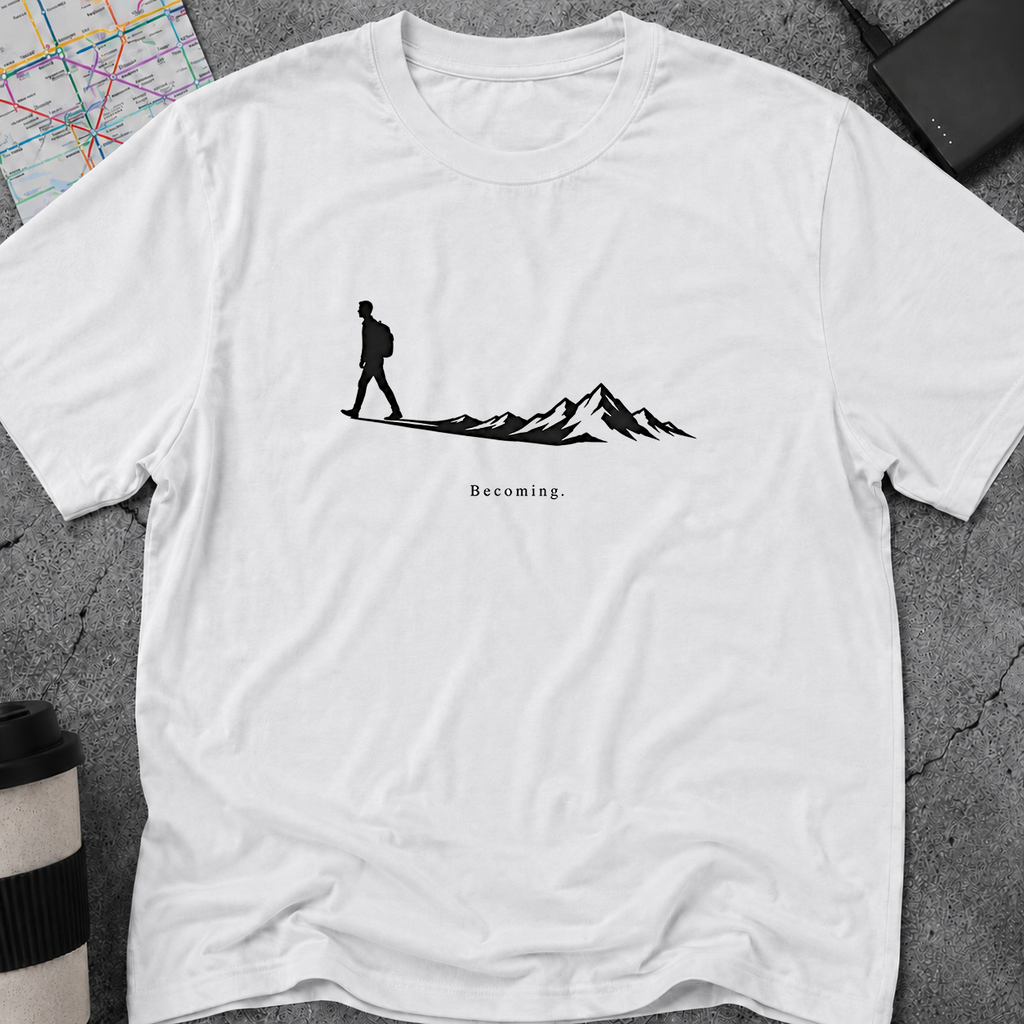 Becoming Hiker Silhouette Mountain Shadow T-Shirt