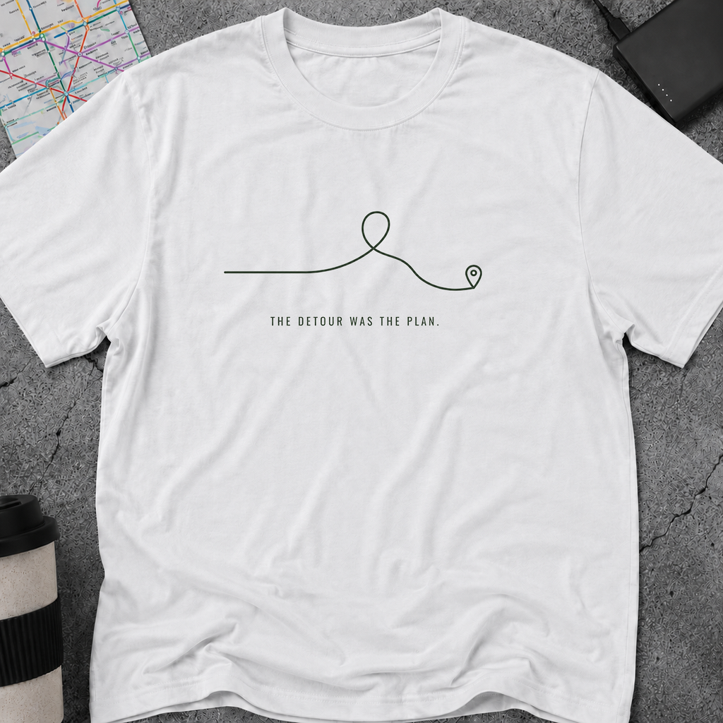 Detour Was The Plan Line Art T-Shirt