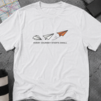 Every Journey Starts Small Paper Airplane T-Shirt