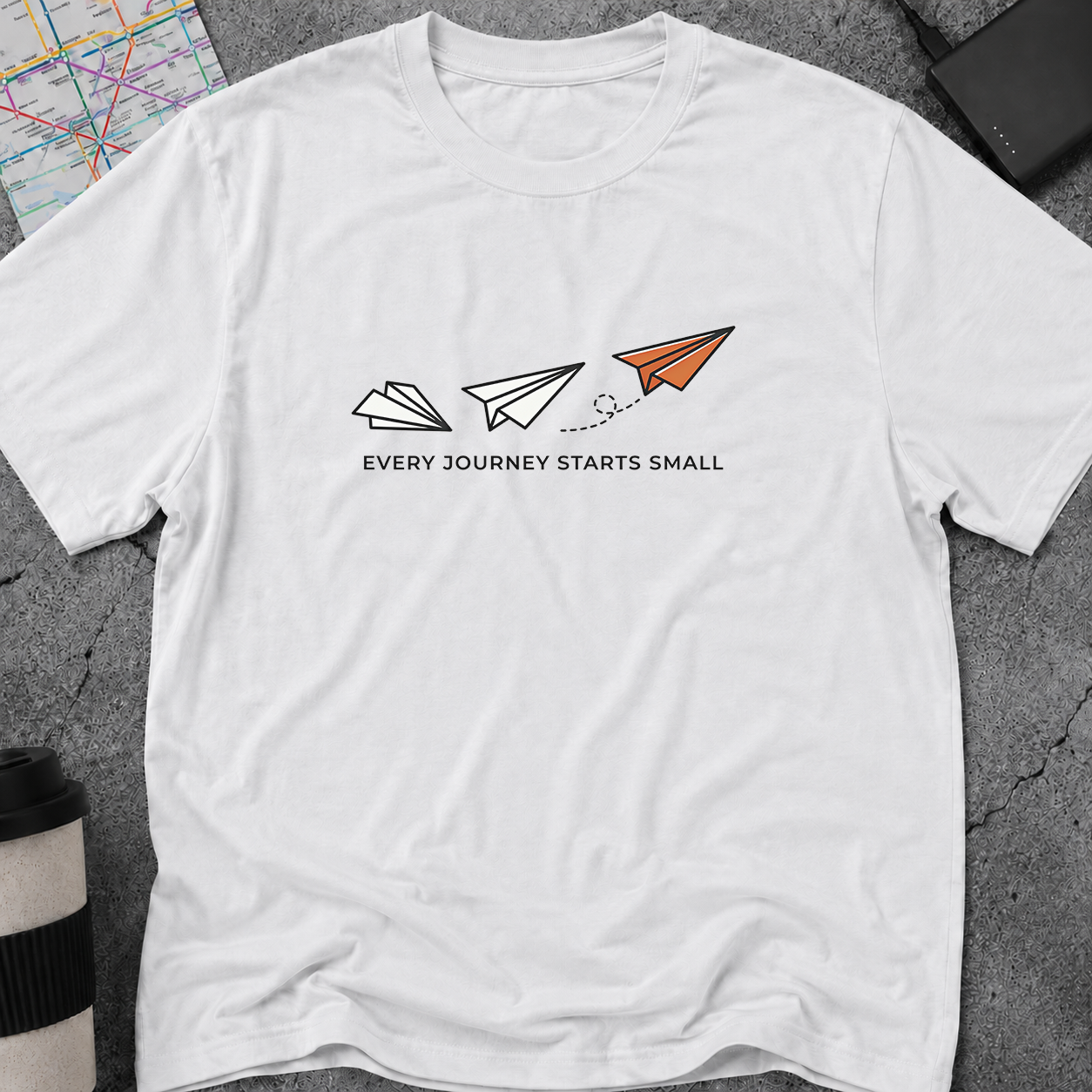 Every Journey Starts Small Paper Airplane T-Shirt