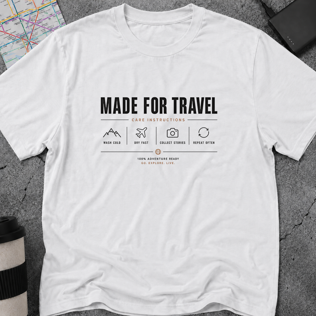 Made For Travel Care Instructions T-Shirt