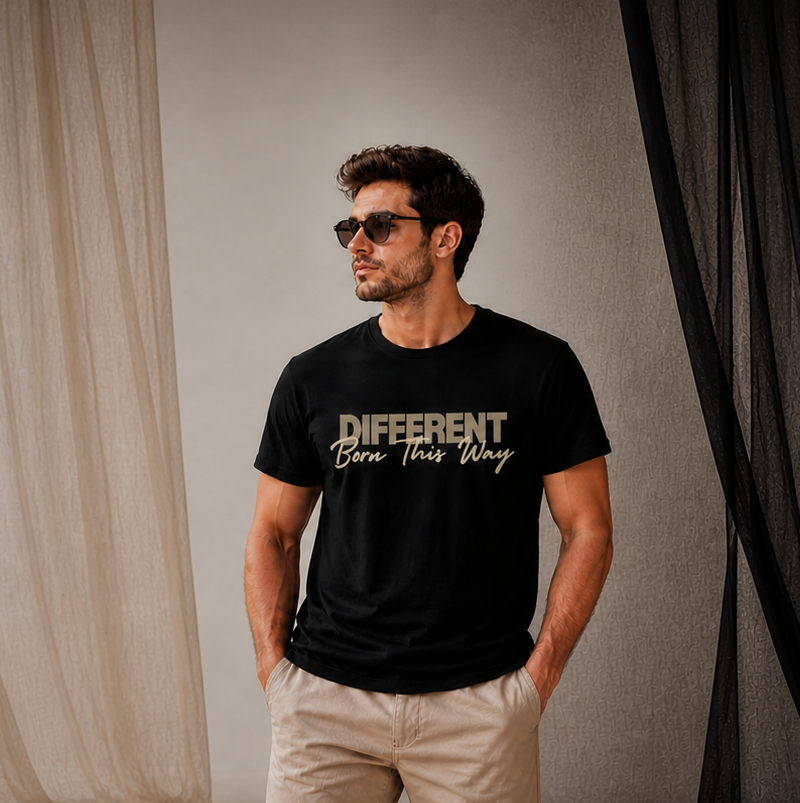 Different Born This Way - Minimalist Quote T-Shirt | Classy Design | SPARK